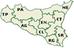mappa delle province siciliane